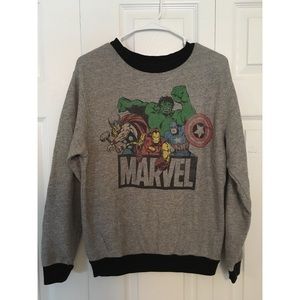 Marvel Grey & Black Graphic Sweatshirt Size Small